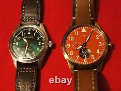 2 Aviator Watches SAN MARTIN and RUGGED MAINE Automatics New without Tags