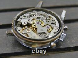 60's vintage watch Yema Chronograph Valjoux 92 black dial military pilot RARE