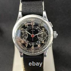 Alpha Flyback Chronograph Very Rare Military Vintage WWII Wrist Watch