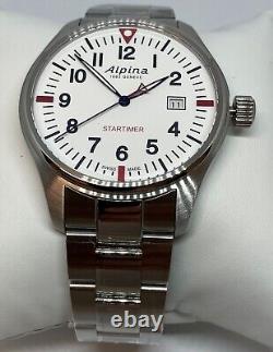 Alpina AL-240S4S6B Startimer Pilot Field White Dial Men's Watch BNIB with Warranty