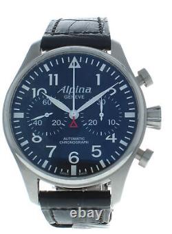 Alpina Startimer Pilot Black Dial Chronograph Auto 44mm Men's Watch AL-860B4S6