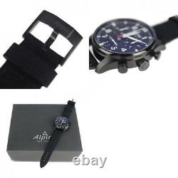 Alpina Startimer Pilot Watch AL372X4S26 Stainless Steel Canvas Leather Black C