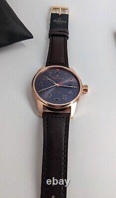 Alpina Startimer'Shadow Line' Swiss Automatic 44mm Rose Gold Plated Pilot Watch