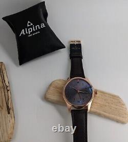 Alpina Startimer'Shadow Line' Swiss Automatic 44mm Rose Gold Plated Pilot Watch