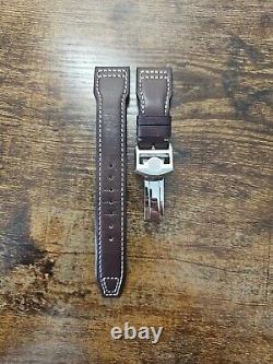 Authentic IWC 22mm Pilot Brown Leather OEM Watch Strap & 18mm Deployment Buckle