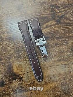 Authentic IWC 22mm Pilot Brown Leather OEM Watch Strap & 18mm Deployment Buckle