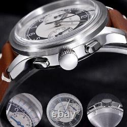 Baltany Men Chronograph Watch 39mm Panda Pilot Quartz Wristwatch Luminous VK64