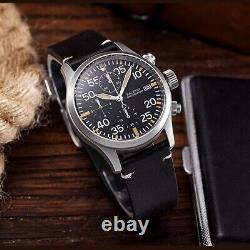Baltany Men Chronograph Watch 39mm Pilot Military Quartz Wristwatch Luminou VK67