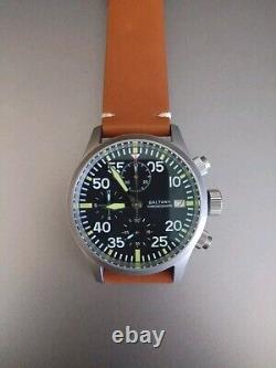 Baltany Mens Chronograph Watches Pilot Military Quartz Wristwatch Luminous VK67