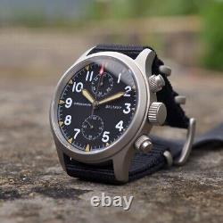 Baltany Mens Chronograph Watches Pilot Watch Military Quartz Wristwatch Luminous