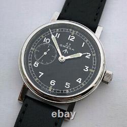 Big Swiss Mechanical Men Military Marriage Wristwatch OMEGA Steel Case Pilot WW2