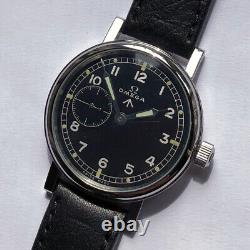 Big Swiss Mechanical Men Military Marriage Wristwatch OMEGA Steel Case Pilot WW2