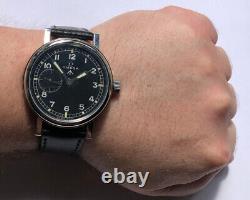 Big Swiss Mechanical Men Military Marriage Wristwatch OMEGA Steel Case Pilot WW2