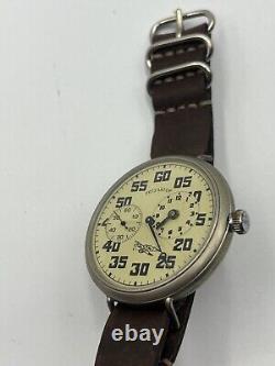 Big Vintage Regulator Mens Wrist Watch Soviet Officer Pilot Watch 50mm