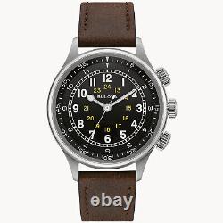 Bulova A-15 96A245 Pilot Watch Black Dial Leather Strap