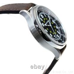 Bulova A-15 96A245 Pilot Watch Black Dial Leather Strap