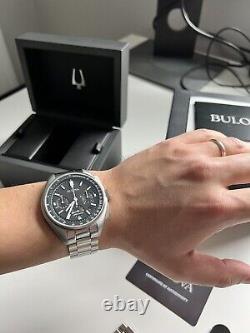 Bulova Lunar Pilot Chronograph 96B258 Moon Watch On Bracelet