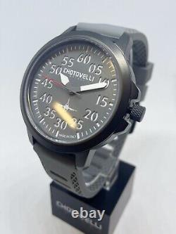 Chotovelli Airliner 45mm Men's Aviator Watch Military Silicone Band-3000.1