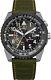 Citizen Men's Eco-Drive Pilot Watch with Olive Green Leather Strap, BJ7138-04E