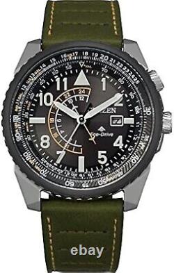 Citizen Men's Eco-Drive Pilot Watch with Olive Green Leather Strap, BJ7138-04E