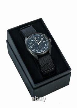 Current MWC Black PVD Hybrid Mechanical / Quartz Military Pilots Chronograph