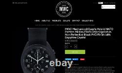 Current MWC Black PVD Hybrid Mechanical / Quartz Military Pilots Chronograph
