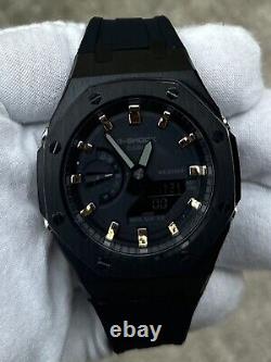 Custom gshock ga2100 Solid Black With Gold Dial