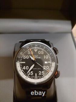 Glycine black PVD Airpilot, GMT, sapphire crystal, internal bezel