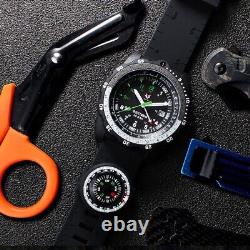 Hnlgnox Men Pilot Watch Luminous Sport Quartz Wristwatch 20Bar Carbon Fiber Case