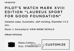 Iwc Pilot's Watch Ceramic Mark XVIII Edition Laureus Sport For Good Foundation