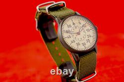 LACO Military Vintage WAR2 WW2 style Pilot's wrist watch Rocket 2609 NOS BLACK