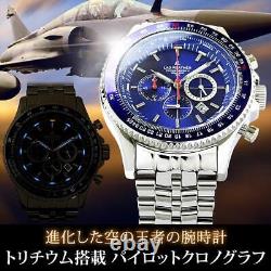 LAD WEATHER TRITIUM MASTER 6 Pilot Chronograph Watch Tritium Military Watch