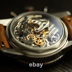 MERKUR Men Chronograph Watch Pilot Manual Wind Mechanical Wristwatch ST2901 Lumi