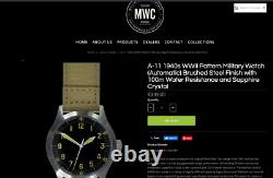 MWC A-11 Classic US WW2 Pattern Automatic Military Aircrew Watch with 24 Jewels