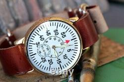 Men Mechanical Watch Komandirskie POBEDA Pilot Military Watch +new strap /Gift