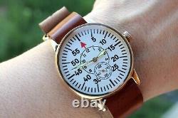 Men Mechanical Watch Komandirskie POBEDA Pilot Military Watch +new strap /Gift