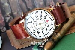 Men Mechanical Watch Komandirskie POBEDA Pilot Military Watch +new strap /Gift