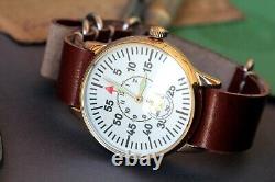 Men Mechanical Watch Komandirskie POBEDA Pilot Military Watch +new strap /Gift