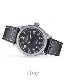 Men`s Army Pilot Classic Analog Swiss Quartz DAVOSA 162.498.55 Watch Black Dial
