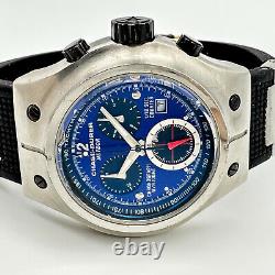 Men's CHASE-DURER Meteor Blue Dial Chronograph Pilot's Watch, All Steel, Swiss