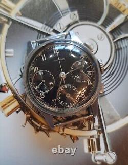 Men's Wrist Mechanical Military Trophy Watch Chronograph Tavannes Pilot RRR