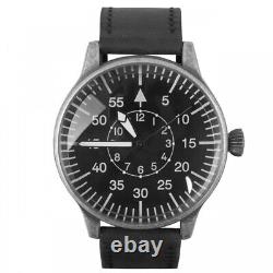Military Quartz WWII Pilots Wrist Watch Vintage Look Brown Black Leather Strap