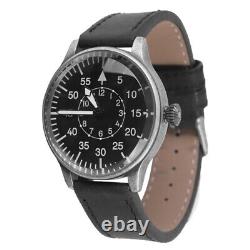 Military Quartz WWII Pilots Wrist Watch Vintage Look Brown Black Leather Strap