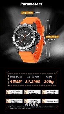 NORTH EDGE Men Pilot Military Solar Powered Waterproof Watch / 15 Day Delivery