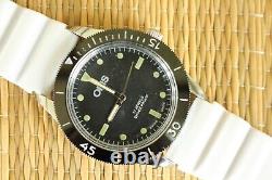 Oris Pre 65 Stainless Steel Diver Pilot Black Military Dial Straight Vent Watch