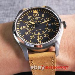 PARNIS Yellow 44mm Mechanical Watches Miyota 21 Jewels Big pilot Military Watch