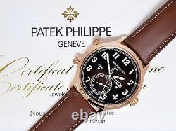 Patek Philippe 5524 Complications 18k Rose Gold Pilots Watch B/P'18 5524R