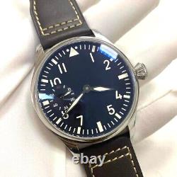 Pilot Mechanical 44mm Hand Winding Men's Watch Sapphire Glass Black Dial