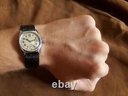REVUE SPORT Military Pilot style no DH Swiss Wrist Watch 1940s WW II 2 Men UHR