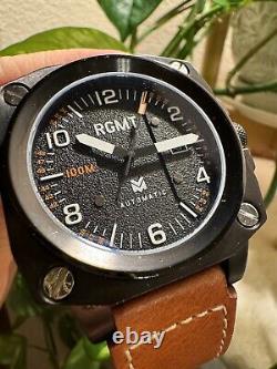 RGMT Altimeter Black Brown, Men's Watch, $600 MSRP, Automatic, Leather Strap